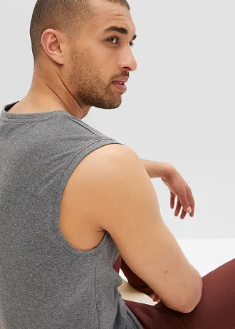 Muscle shirt (set van 2) • donkerblauw+grijs gemêleerd • bonprix online shop