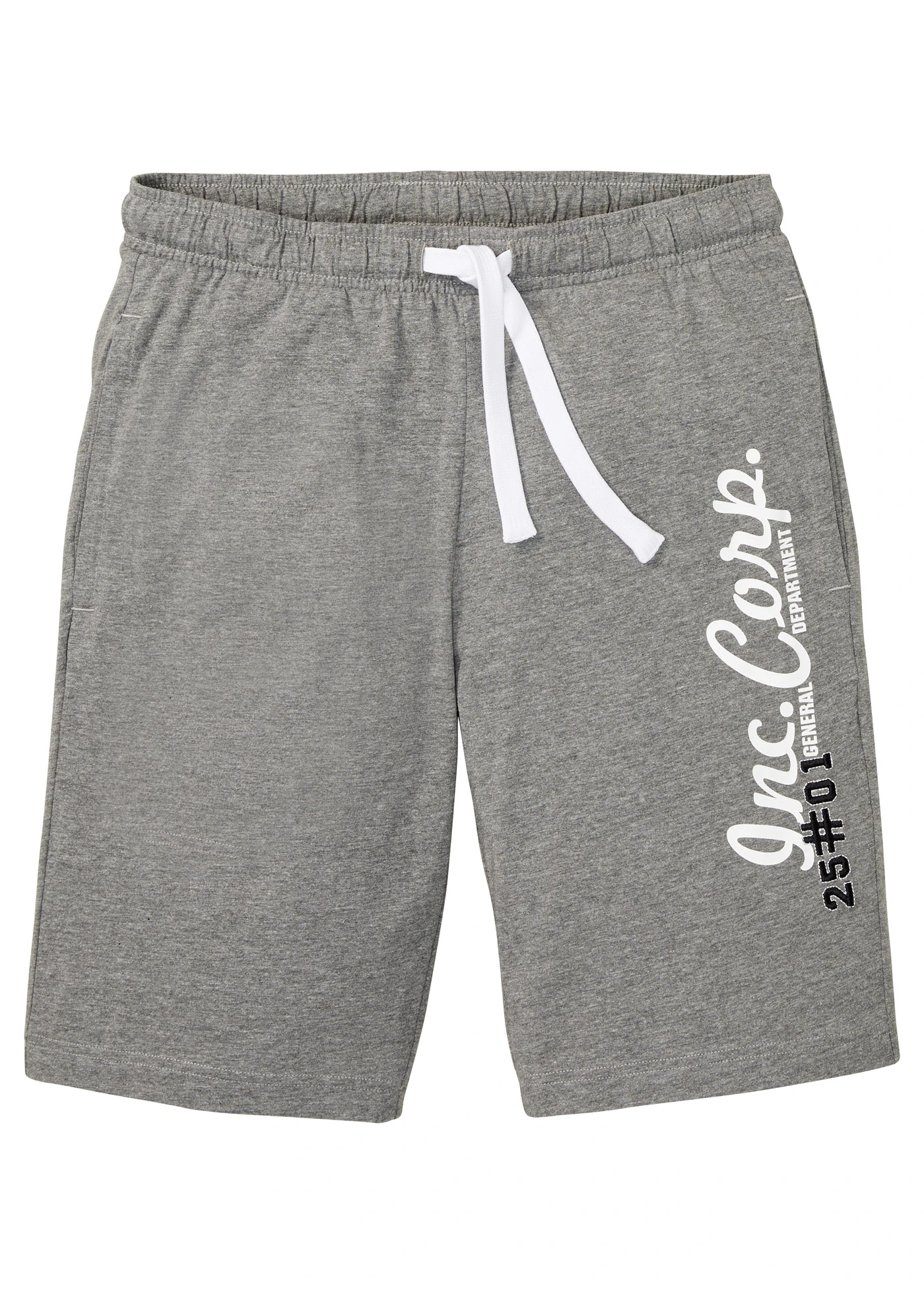 Jersey bermuda • grijs gemêleerd met print • bonprix online shop