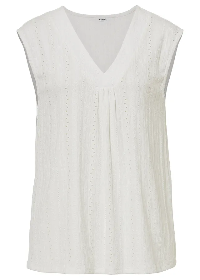 Bluză-top cu broderie perforată