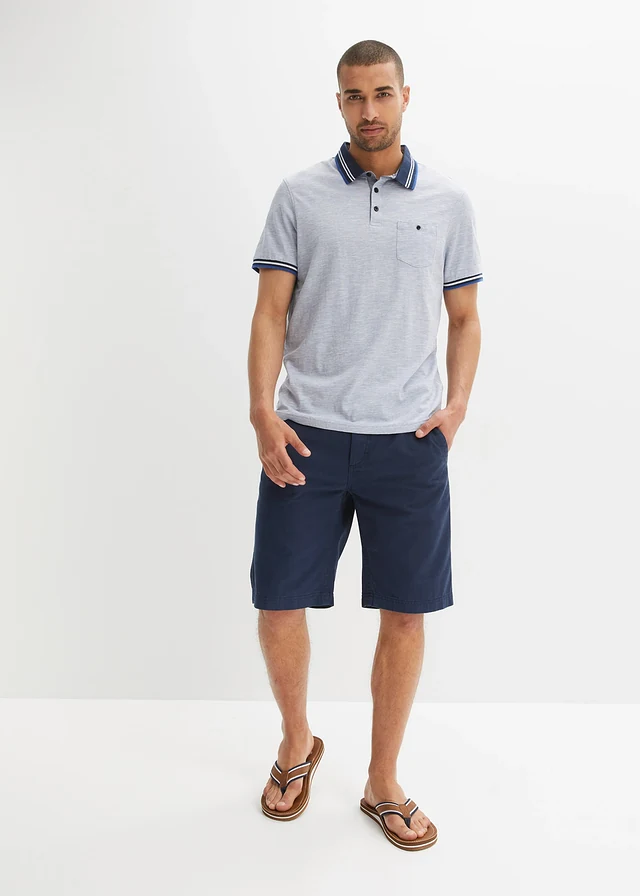 Poloshirt van puur katoen, Kleur: lichtblauw gemêleerd