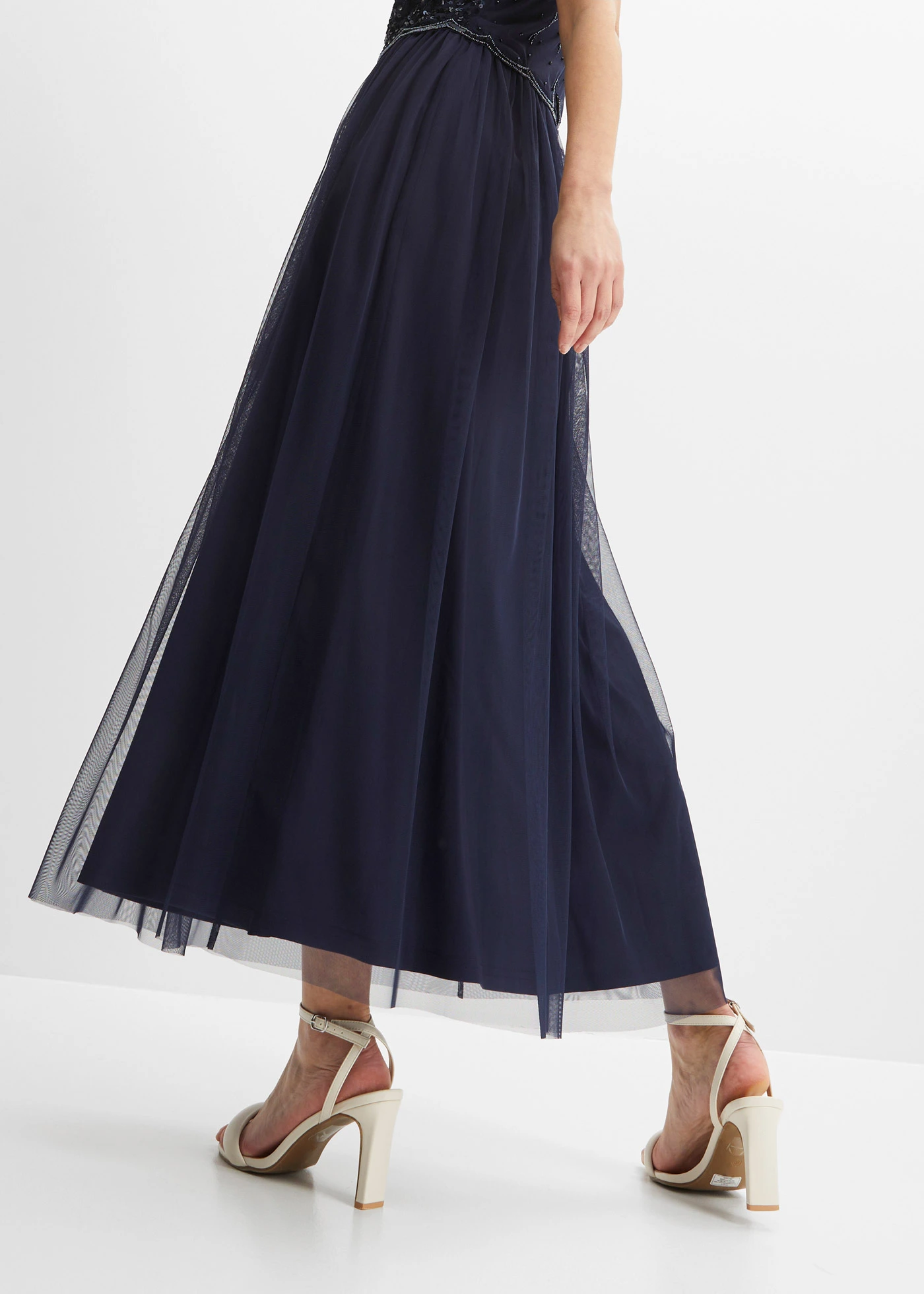 Robe longue brodée de sequins • bleu foncé • Boutique bonprix