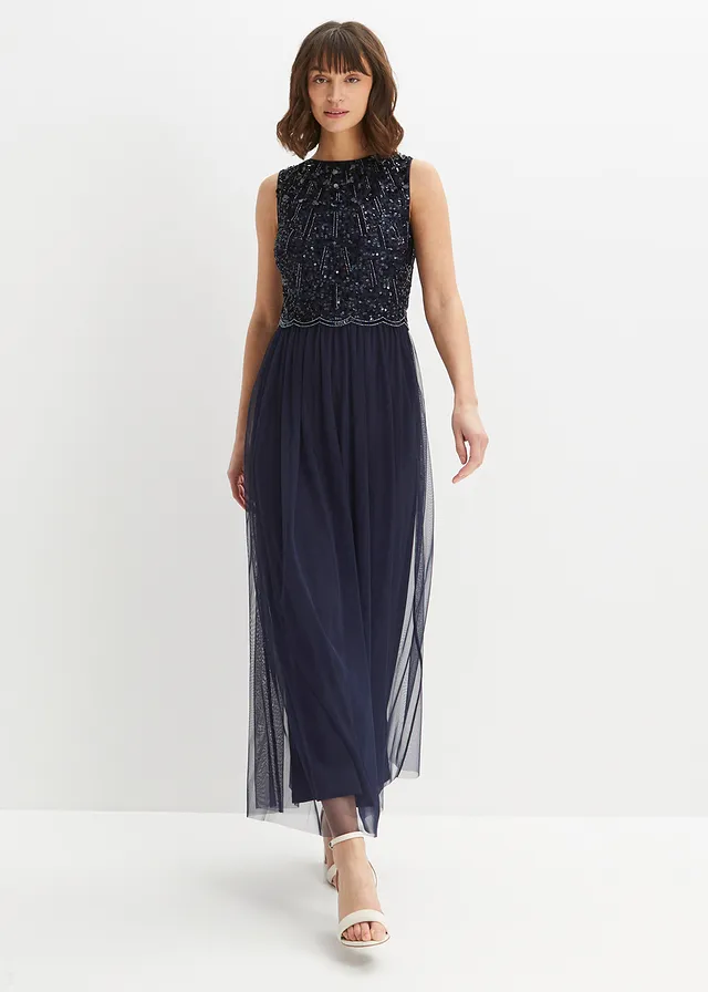 Robe longue avec haut brodé de sequins