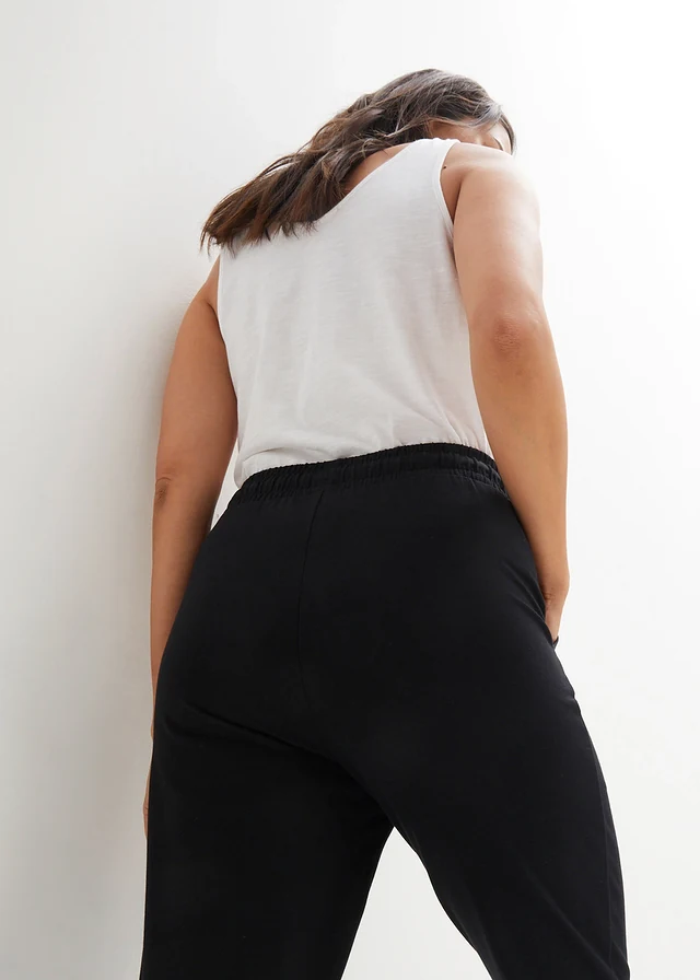 Comfortabele jersey broek met strikkoordjes • zwart • product-page.page-title-suffix