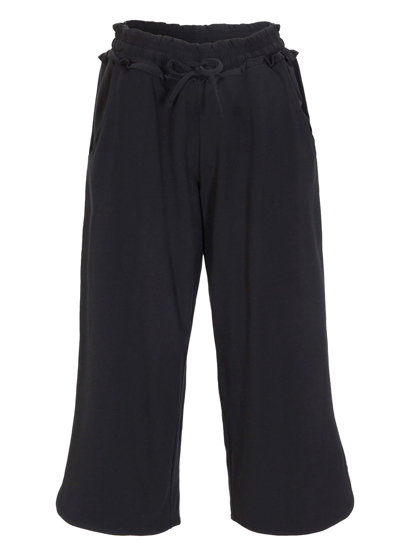 Žerzejové kalhoty z bavlněné směsi • černá • bonprix obchod