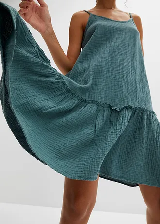 Mušelínové šaty s ramínky • šedozelená • bonprix obchod