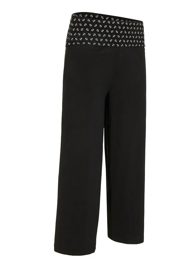Pantaloni culotte cu bată comodă, până la glezne