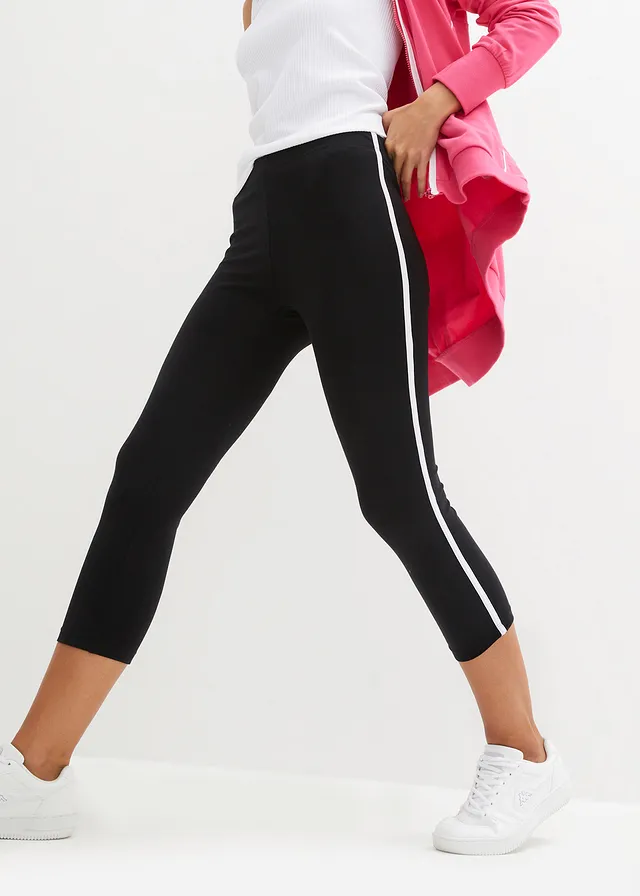 Legging de sport, longueur 3/4, Couleur: noir