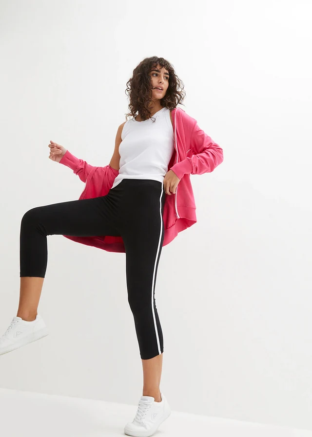 Legging de sport, longueur 3/4, Couleur: noir