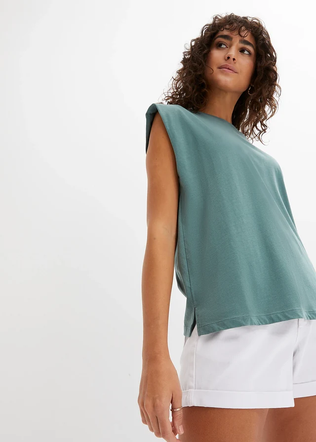 Overseized shirt van biologisch katoen, Kleur: grijsgroen