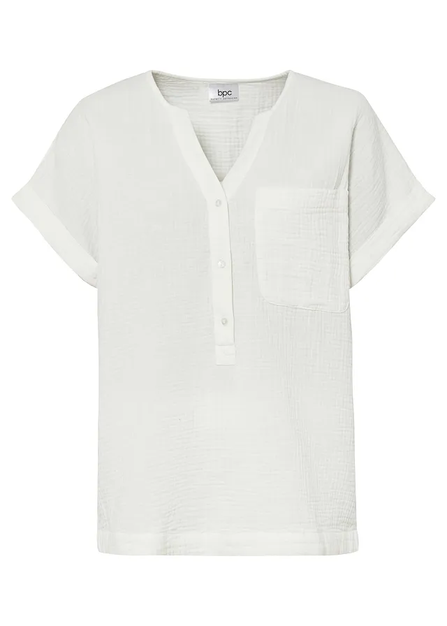 Blúzka s krátkym rukávom z mušelínu
