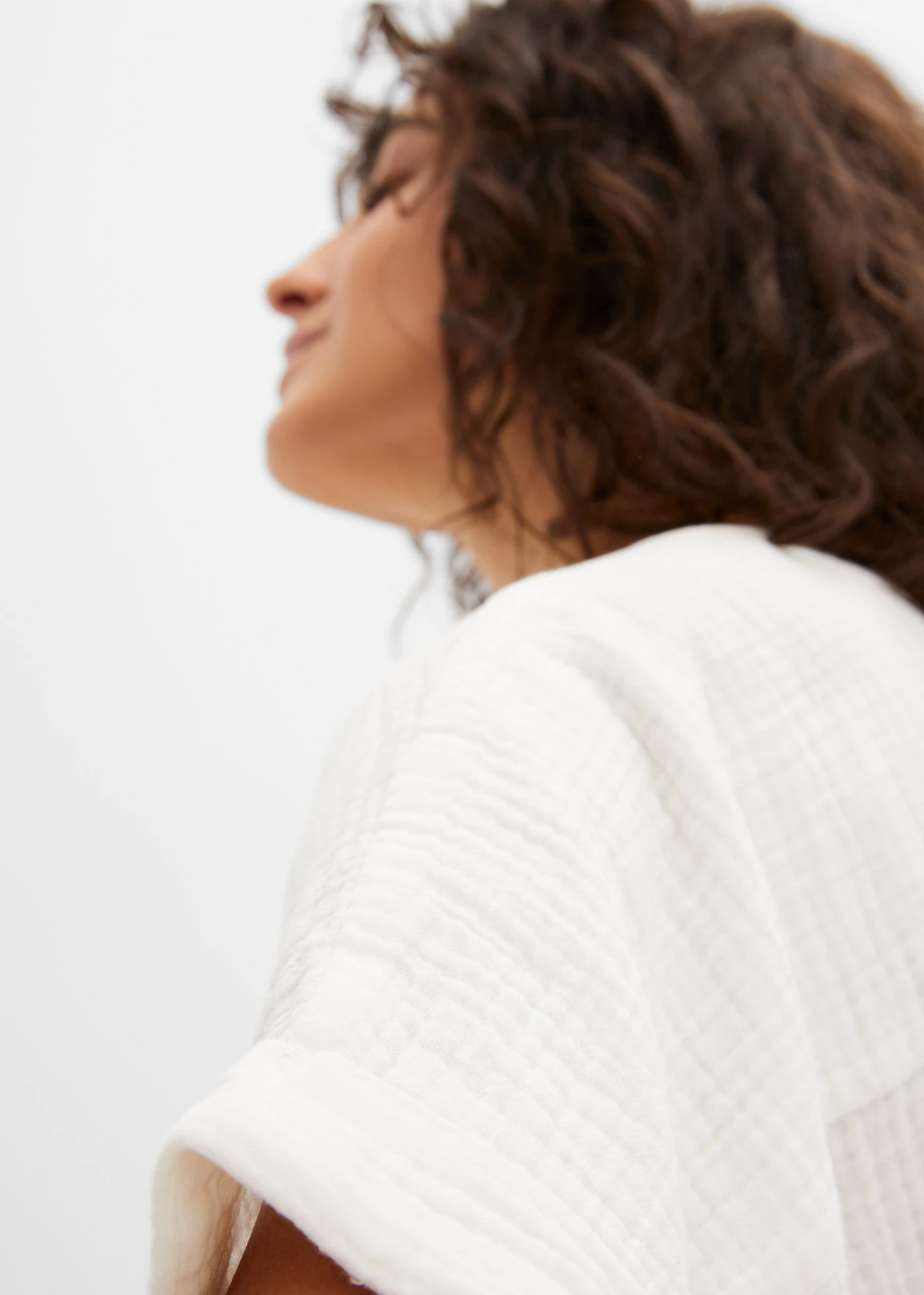 Mušelínová halenka s krátkým rukávem • přírodní bílá • bonprix obchod