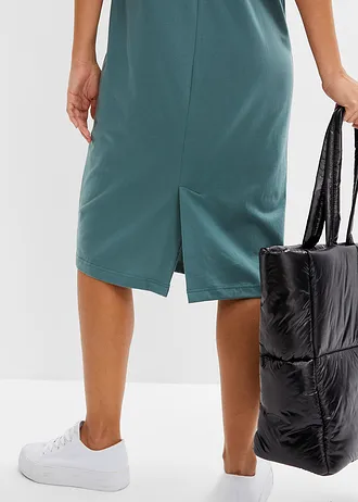 Úpletové šaty z organické bavlny • šedozelená • bonprix obchod