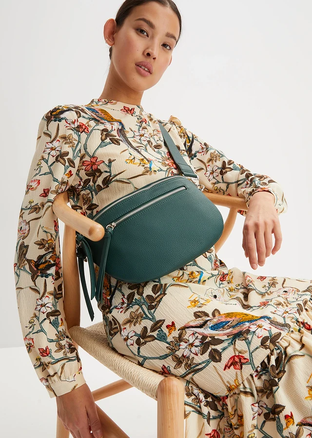 Sac banane à bandoulière interchangeable, Couleur: vert foncé