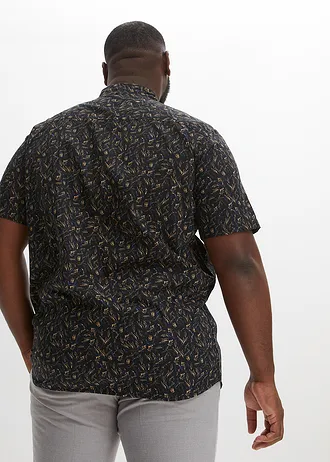 Overhemd met korte mouwen, Kleur: zwart