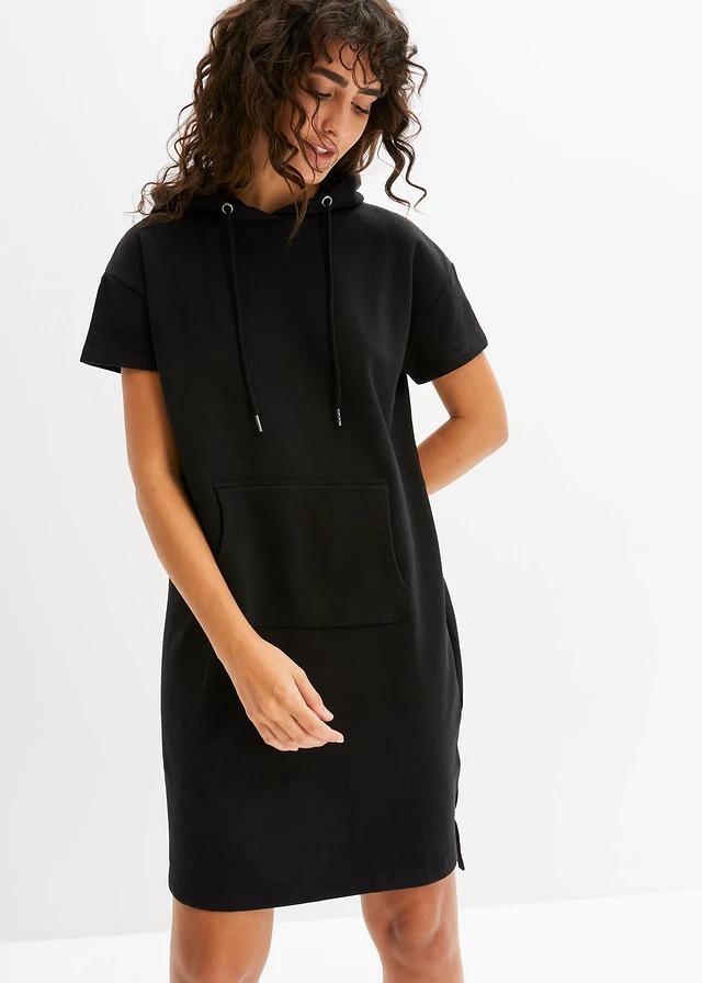 Robe sweat à capuche, Couleur: noir