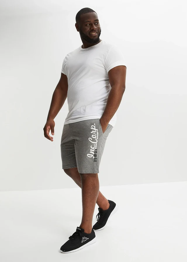 Jersey bermuda, Kleur: grijs gemêleerd met print