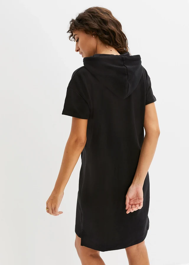 Sweatjurk met capuchon, Kleur: zwart