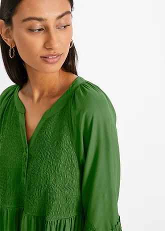 Košilové šaty s krajkou • lesní zelená • bonprix obchod
