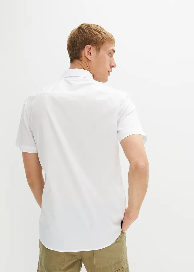 Košile Slim Fit, krátký rukáv, barva: bílá