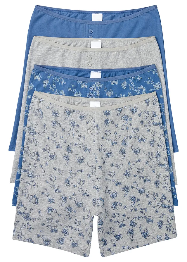 Boxeri lungi de damă cu bandă lată în talie, cu bumbac organic (set/4 buc.)