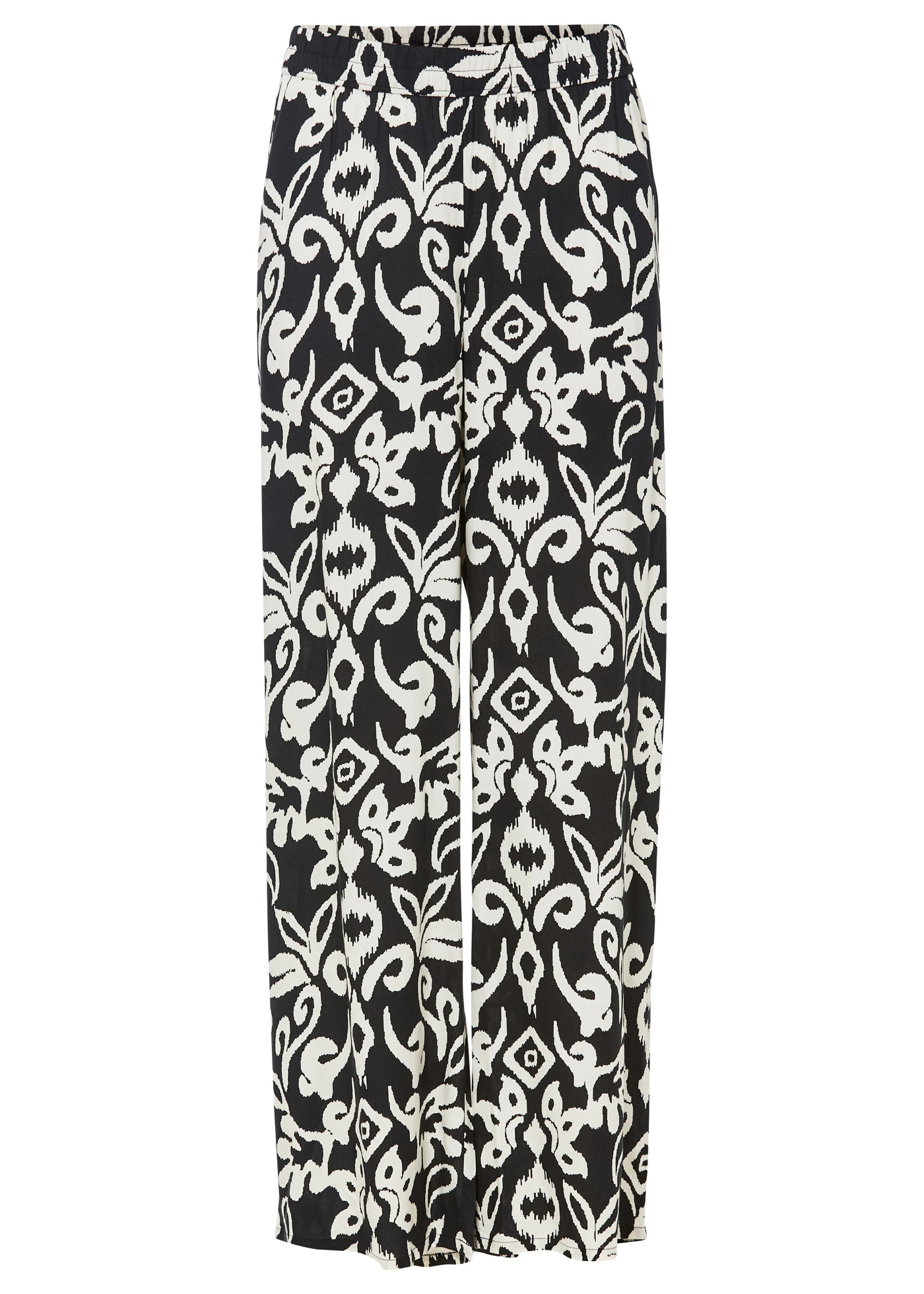 Gedessineerde Marlene Dietrich broek van soepele viscose • zwart/crème • bonprix online shop