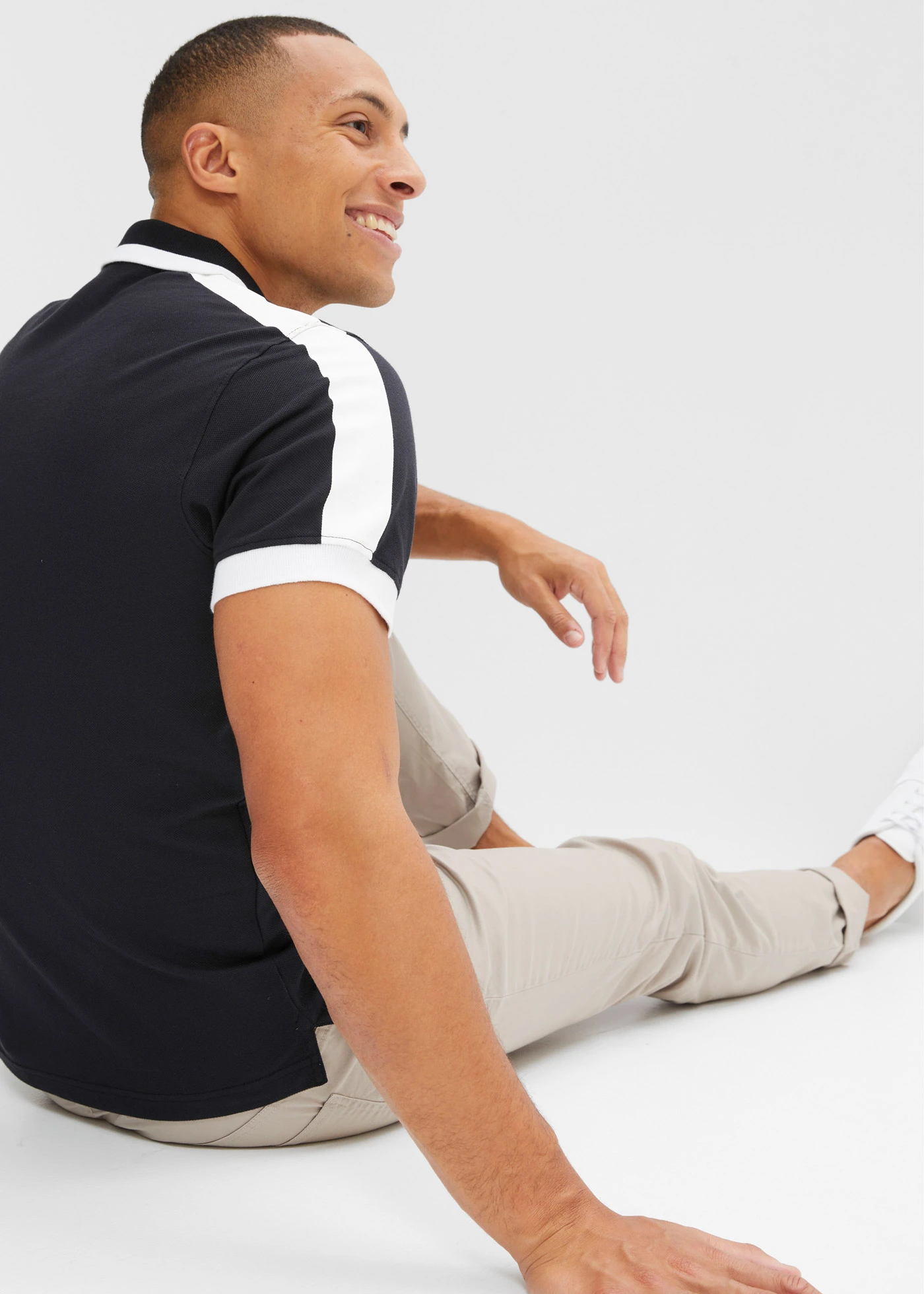 Pólo tričko z piké, z čisté organické bavlny • černá + bílá • bonprix obchod