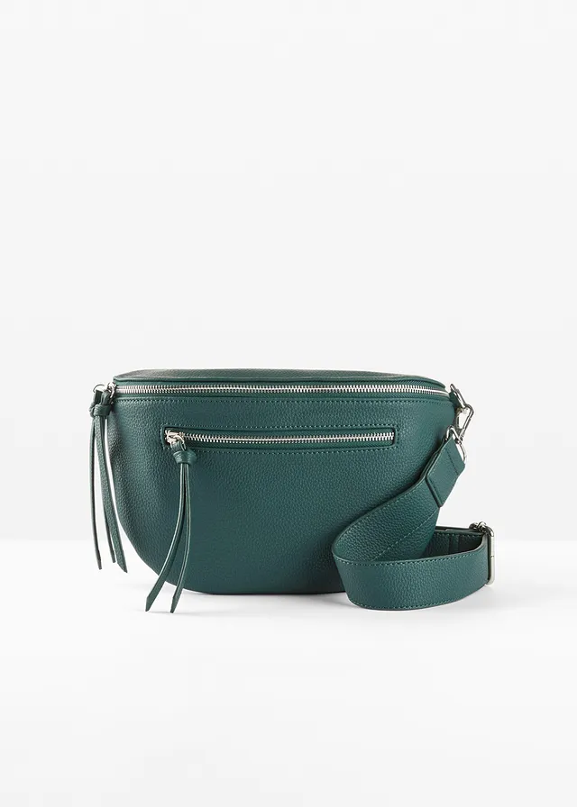 Sac banane à bandoulière interchangeable, Couleur: vert foncé