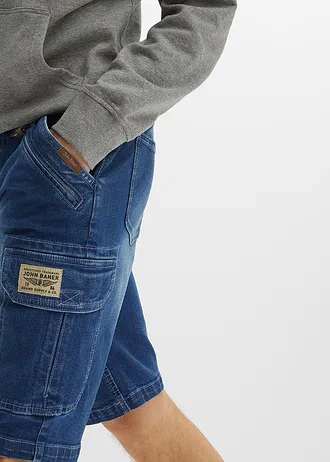 Strečové džínové cargo bermudy, Regular Fit • středně modrý denim • bonprix obchod