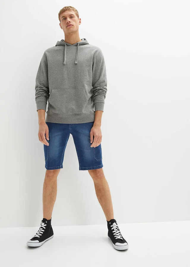 Bermuda en jean extensible, Regular, Couleur: bleu moyen denim