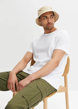 T-shirt (set van 5), Kleur: geel+kobaltturkoois+grijs gemêleerd+donkerblauw