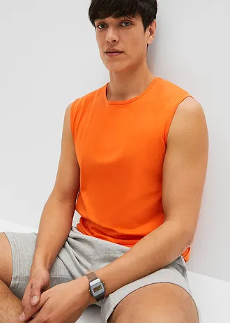 Muscle shirt (set van 3) • oranje+azuurblauw+parelblauw • bonprix online shop