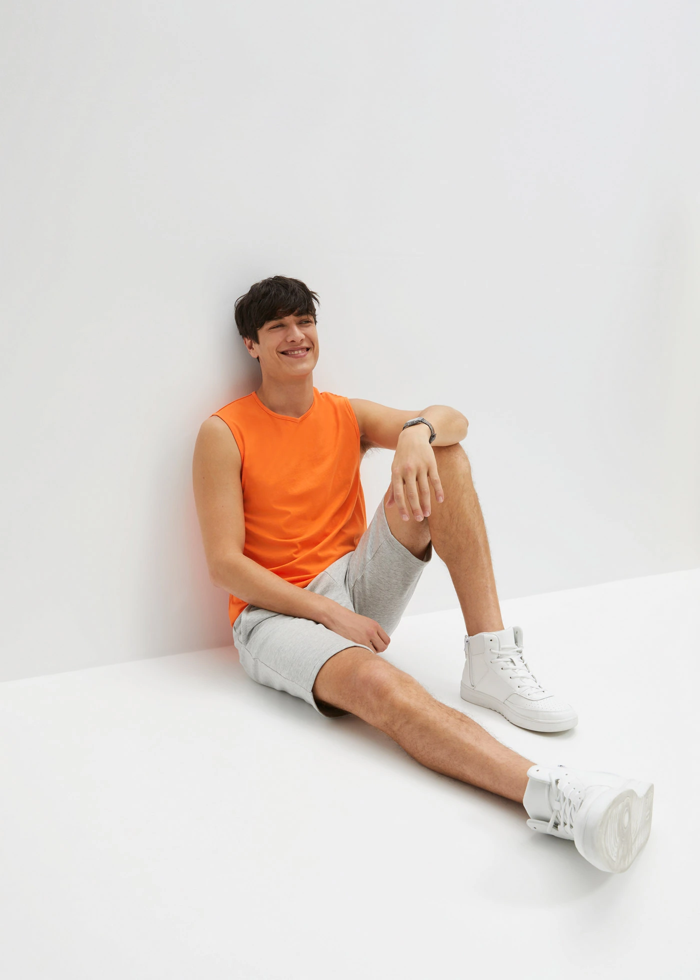 Tričko bez rukávů (3 ks v balení) • oranžová+azurově modrá+perlově modrá • bonprix obchod