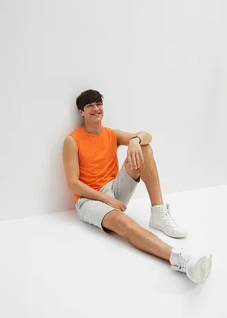 Tričko bez rukávů (3 ks v balení) • oranžová+azurově modrá+perlově modrá • bonprix obchod