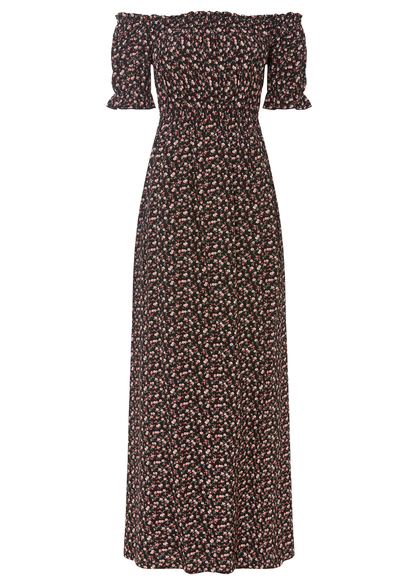 Robe longue imprimée • noir floral • Boutique bonprix