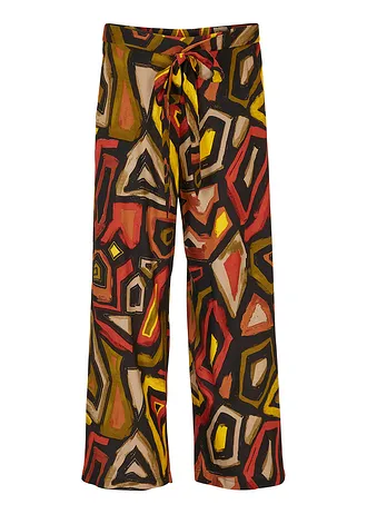 Culotte van soepele viscose • karmijnrood/zwart grafische print • bonprix online shop