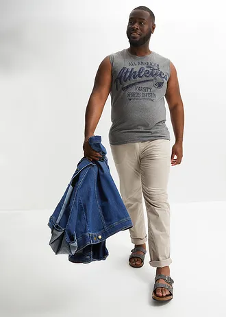 Muscle shirt (set van 2), Kleur: donkerblauw+grijs gemêleerd