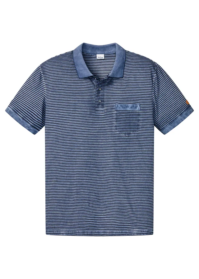 Poloshirt in gewassen look, korte mouw