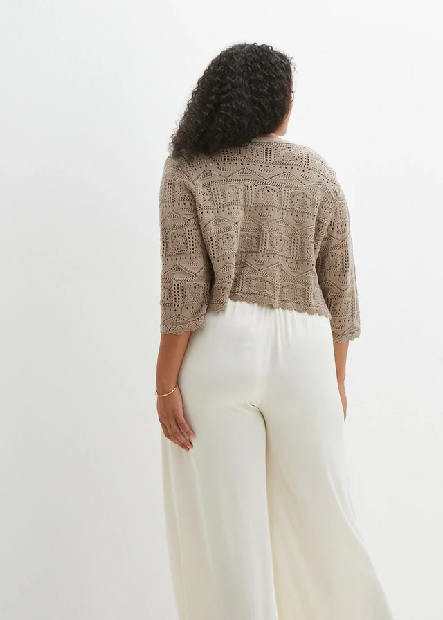Boléro ajouré, Couleur: taupe