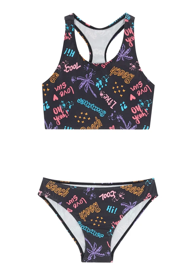 Bikini (2-részes szett), szín: fekete + mintás