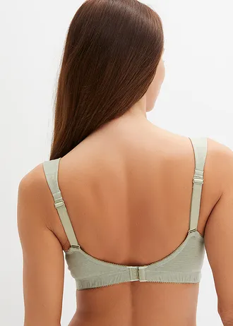 Sutien de alăptare fără armătură, cu bumbac organic (set/2 buc.) • verde-stuf + antracit • magazin bonprix