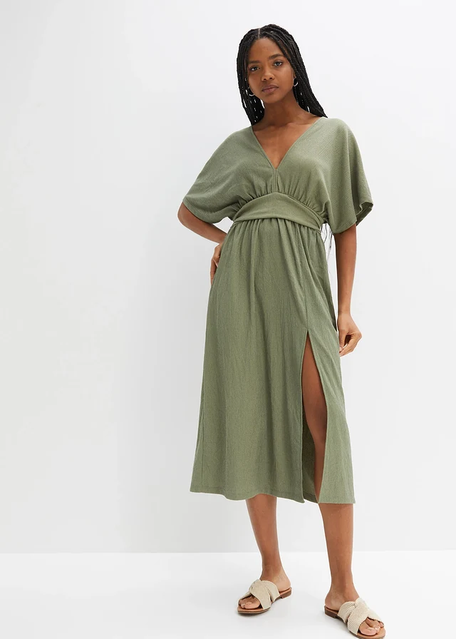 Robe midi, Couleur: olive