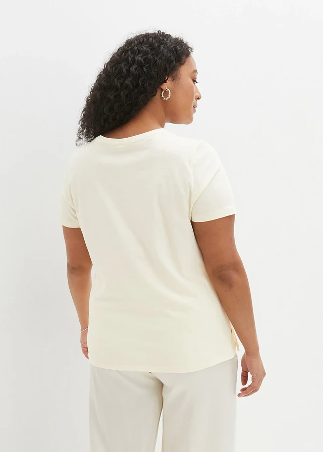T-shirt Sea Love, Couleur: blanc crème/bleu foncé imprimé