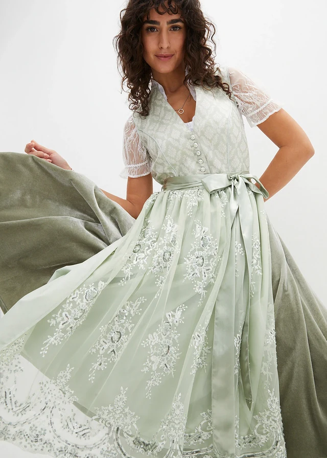 Dirndl met jacquard en borduursel (2-dlg. set) • zeegras • product-page.page-title-suffix