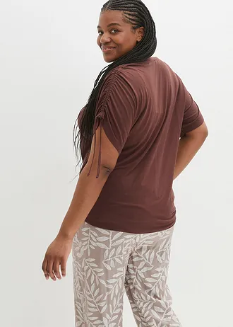 Shirt van soepele viscose, Kleur: terrabruin