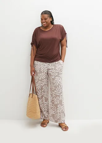 Shirt van soepele viscose, Kleur: terrabruin