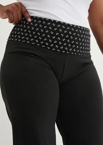 Loungewear culotte met comfortband, Kleur: zwart