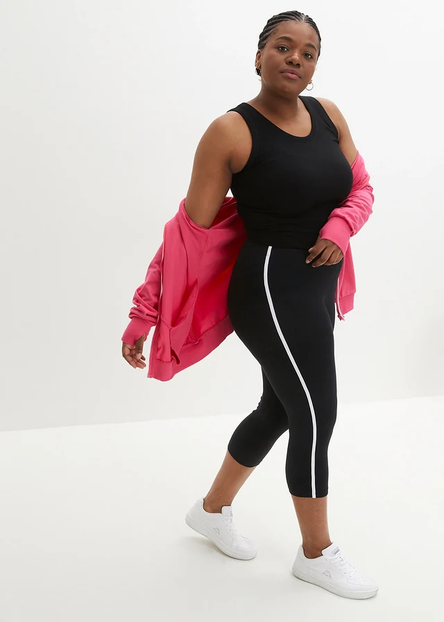 3/4 sportlegging, Kleur: zwart