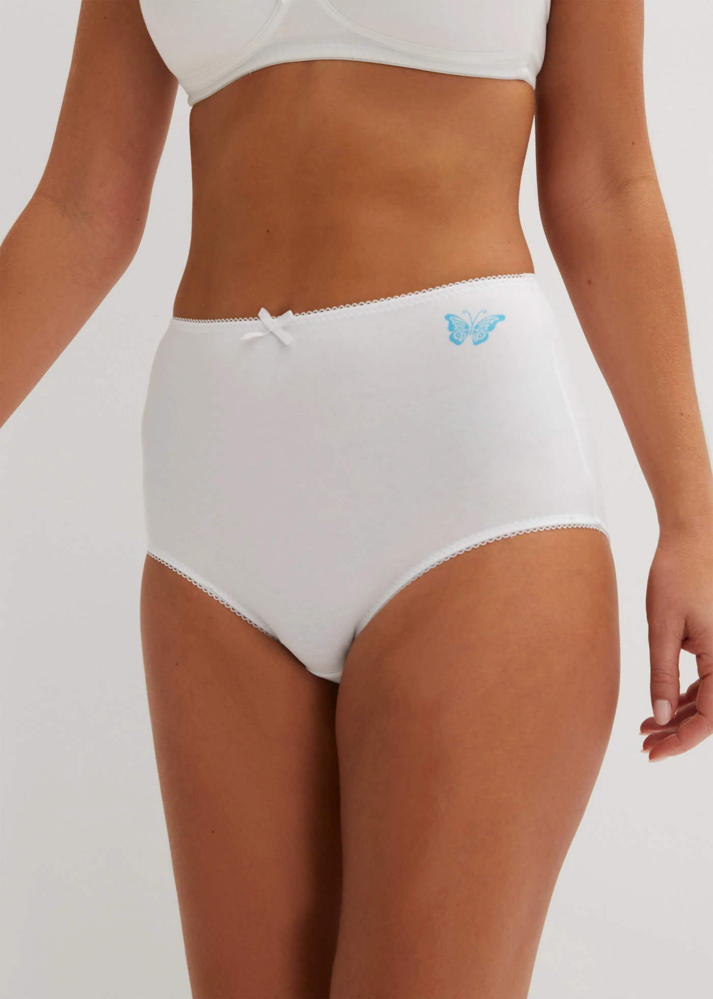 Lot de 3 slips taille haute • noir-corail doux-bleu caraïbes-blanc • Boutique bonprix