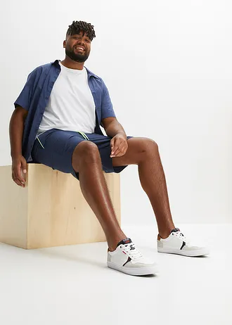 T-shirt met V-hals (set van 5), Kleur: wit+grijs gemêleerd+middenblauw+indigo+donkerblauw