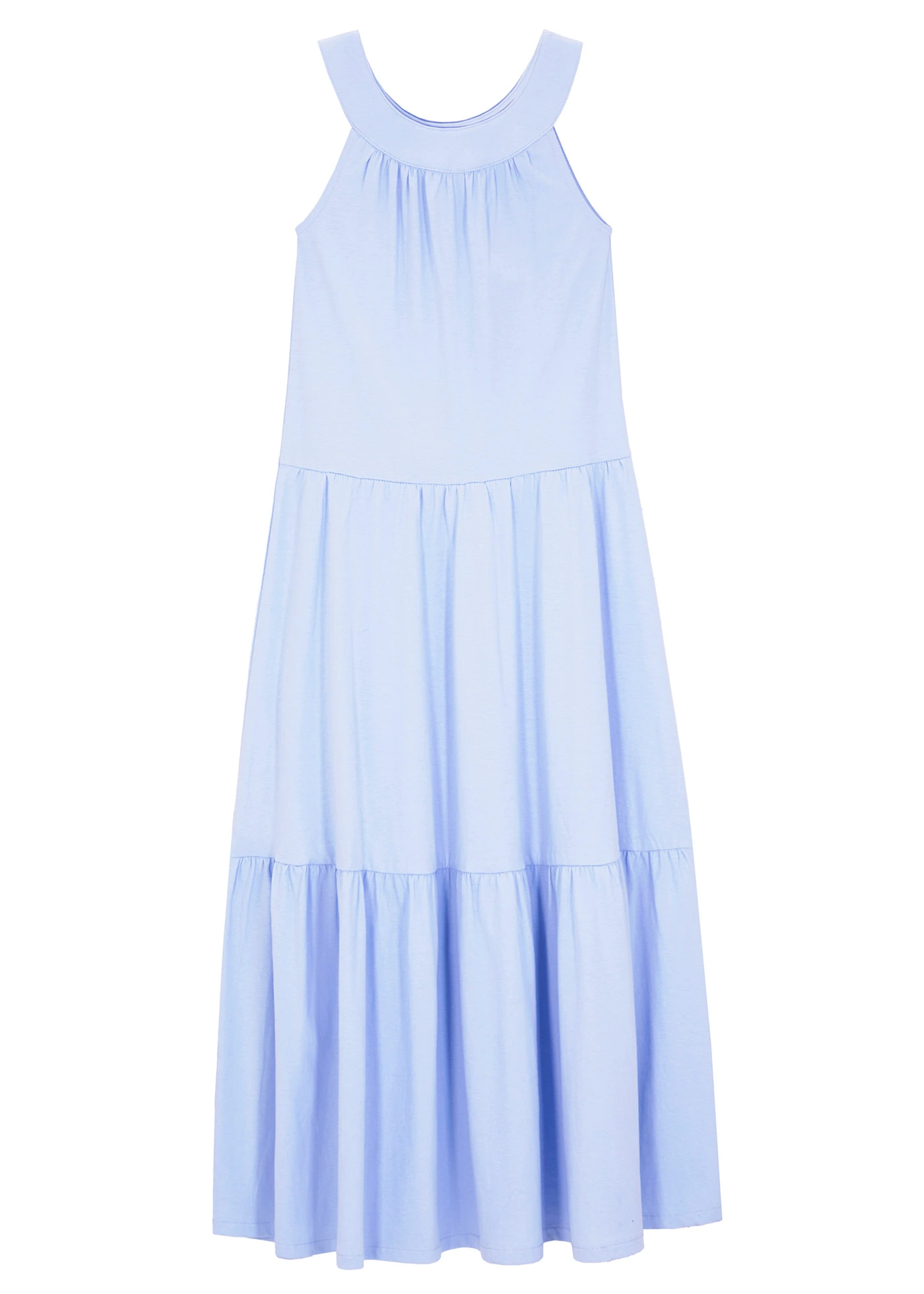 Meisjes jersey maxi jurk van biologisch katoen • parelblauw • bonprix online shop